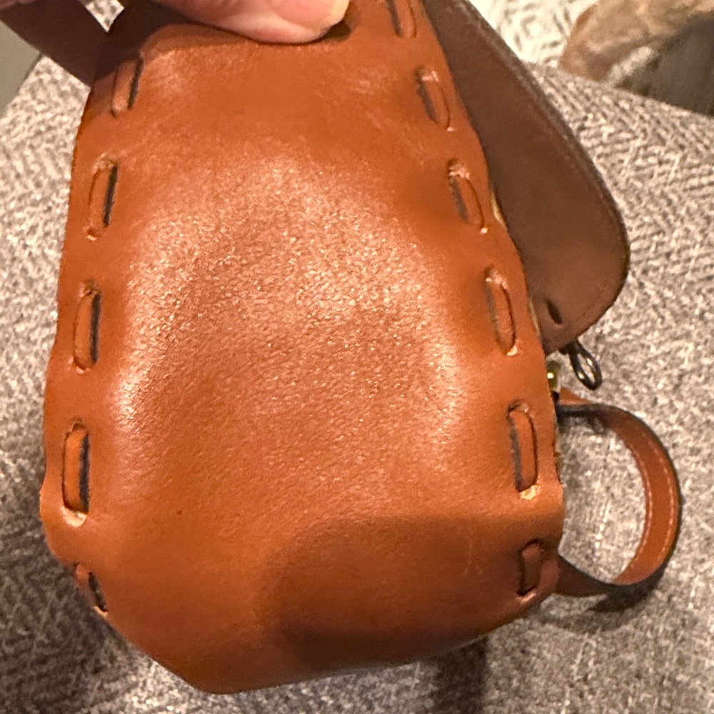 Vintage Map Print Leather Shoulder Bag - Picture 7 of 9